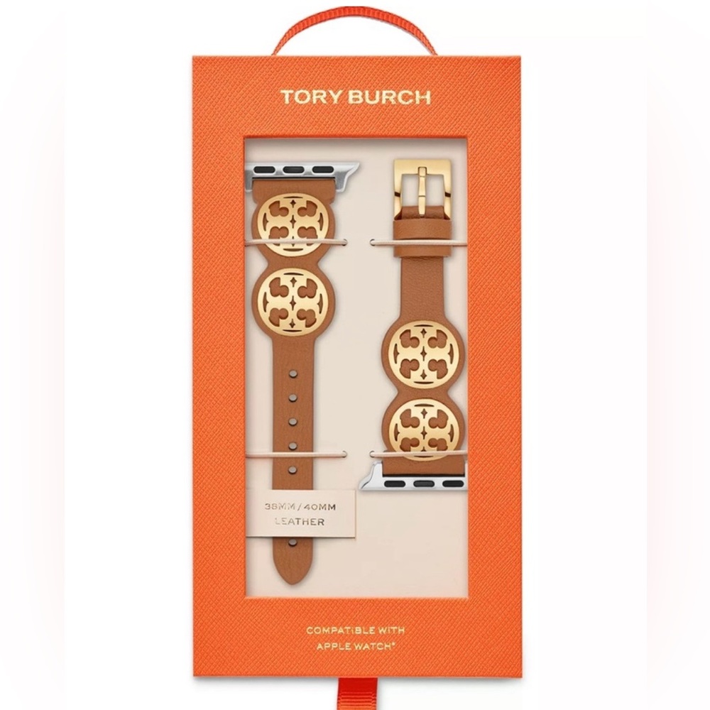 NIB! Tory Burch Miller logo Apple Watch band 38/40mm